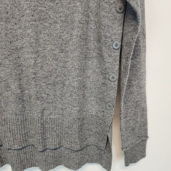 C.C. California Crewneck Sweater Size S Button Side Hem Wool Alpaca Preppy Chic - Picture 7 of 15